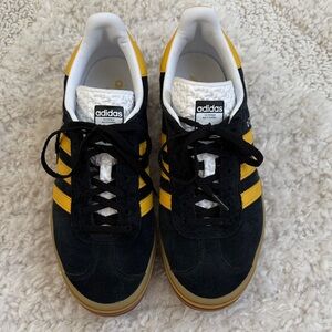 Adidas Gazelle Navy Blue and Yellow Sneakers